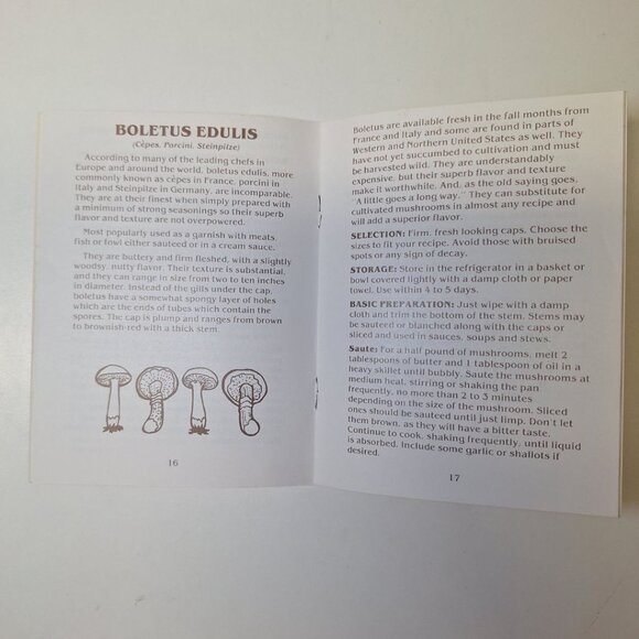 Sybils Guide Exotic Mushrooms Morel Oyster Vintage Booklet Small Pocket 1985 - Picture 4 of 5